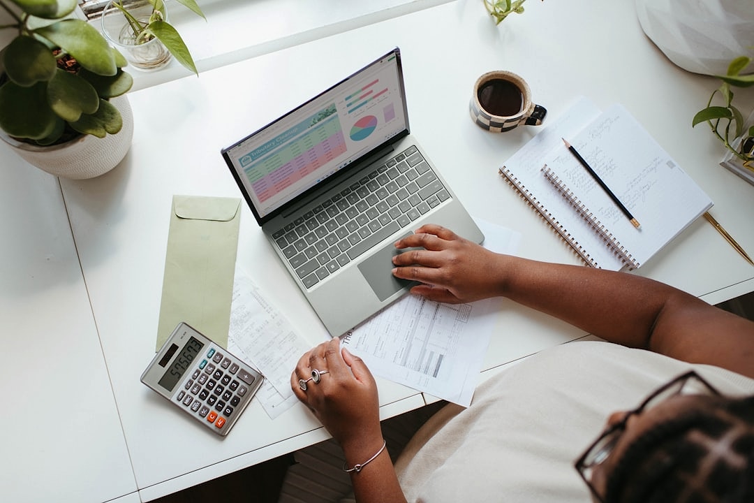 Person reviewing a budget report on a laptop
